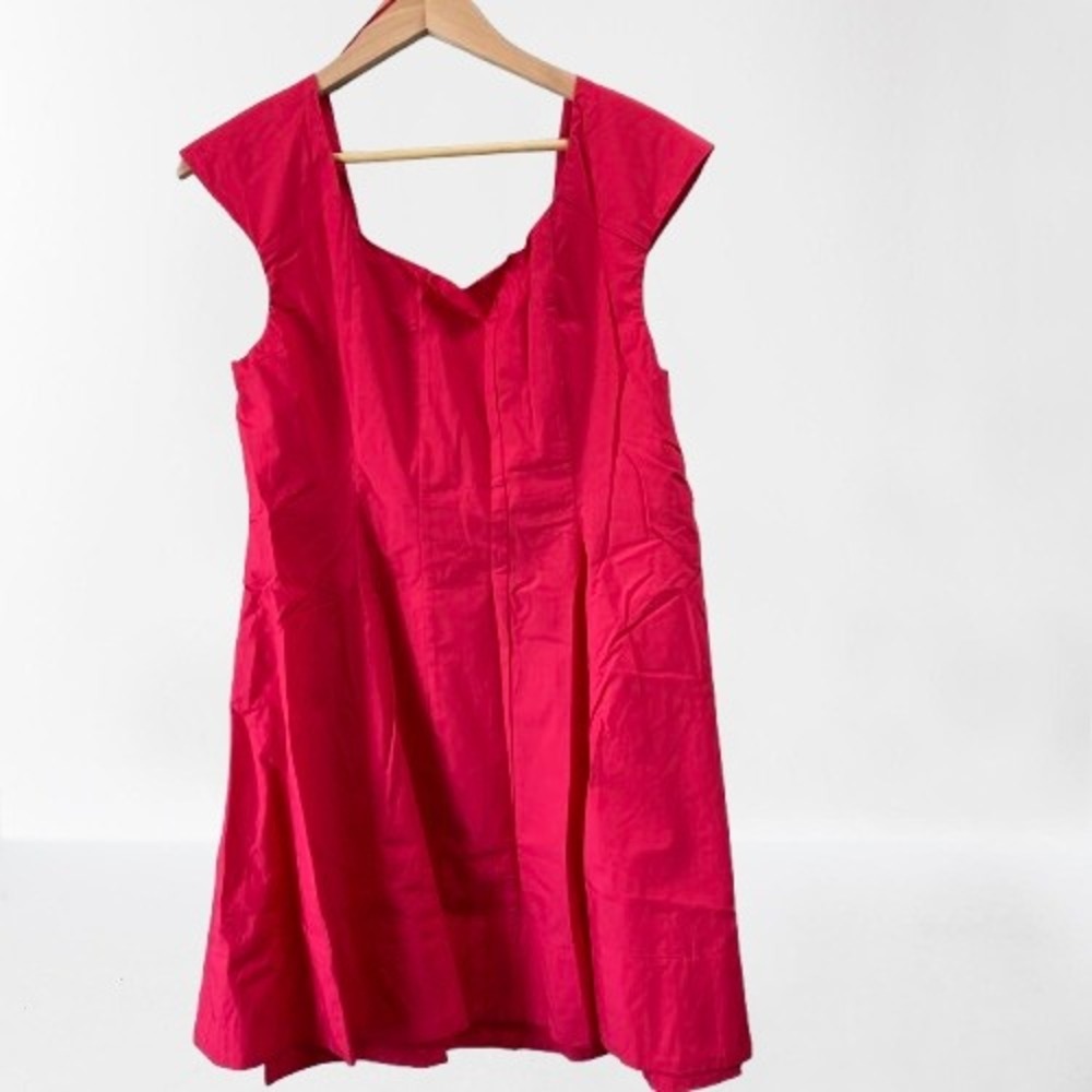 NEW A New Day Sleeveless Fit & Flare Cotton Dress Hot Pink Size 12 - Picture 2 of 4